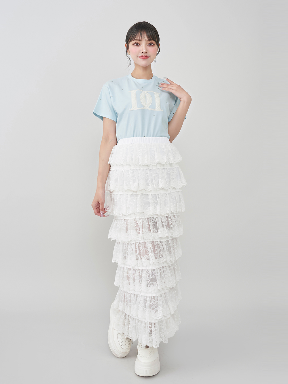 ダーリッチ Darich キルティングアップリケビジューTシャツ