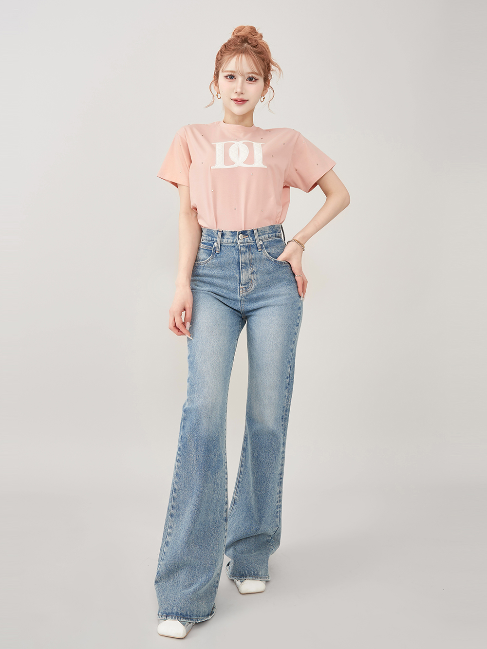 ダーリッチ Darich キルティングアップリケビジューTシャツ