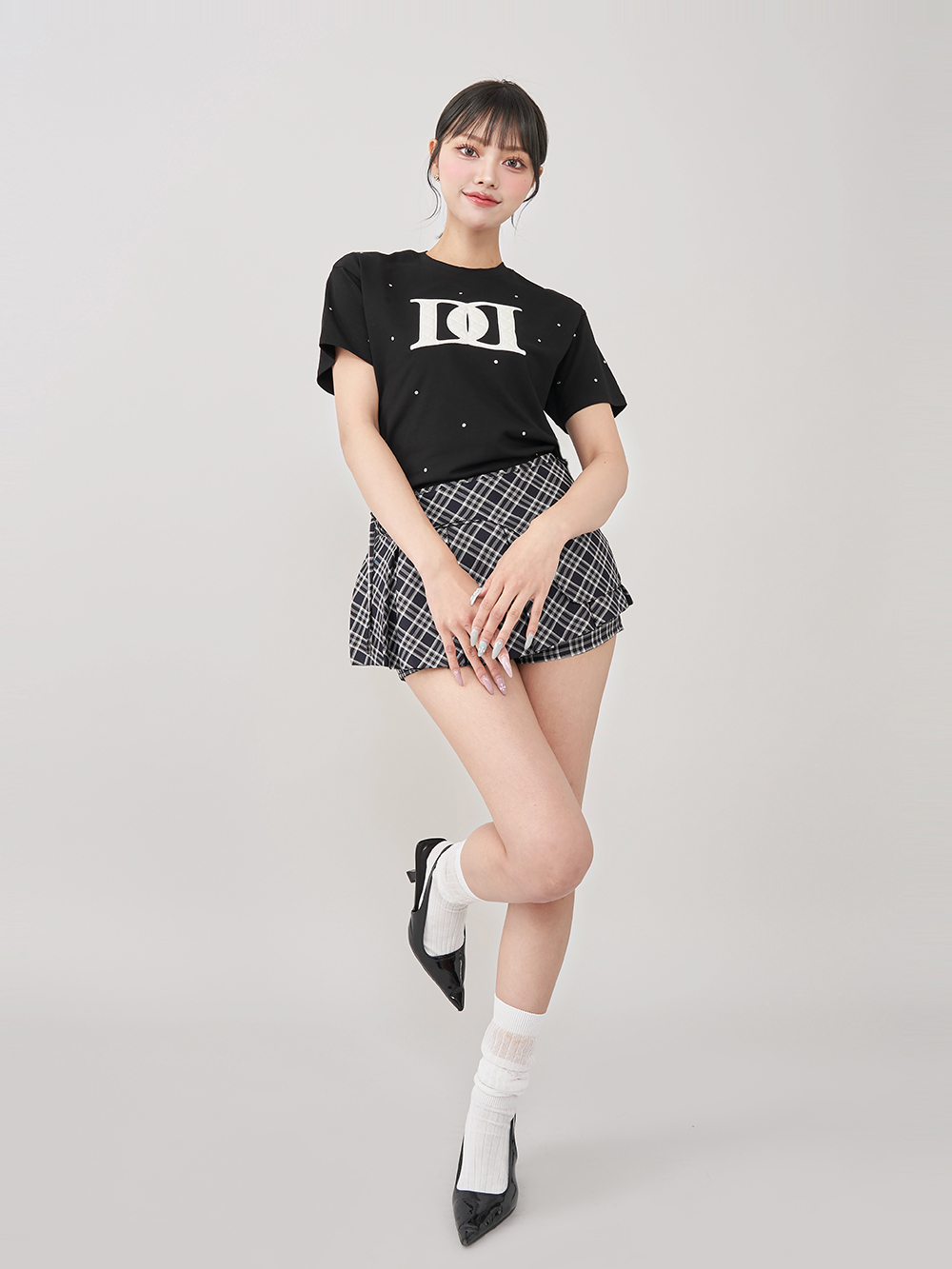ダーリッチ Darich キルティングアップリケビジューTシャツ