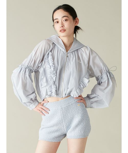 LILY BROWN×MARY QUANTUVカットフリルシアーブルゾン接触冷感 LILY BROWN×MARY QUANT】UVカットフリルシアーブルゾン/接触冷感
