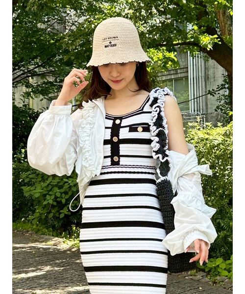 LILY BROWN×MARY QUANTUVカットフリルシアーブルゾン接触冷感 LILY BROWN×MARY QUANT】UVカットフリルシアーブルゾン/接触冷感