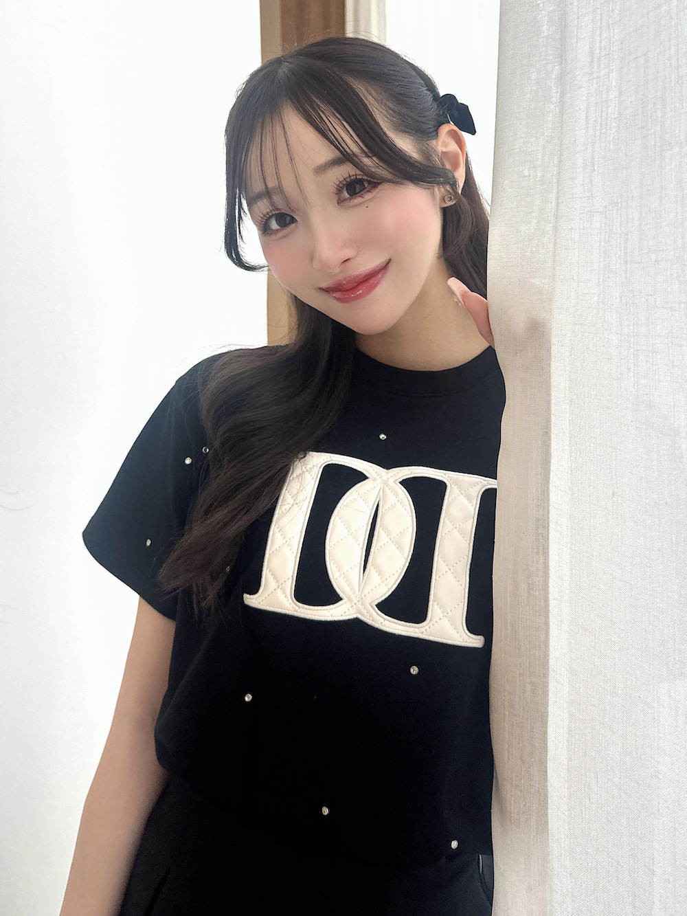 ダーリッチ Darich キルティングアップリケビジューTシャツ
