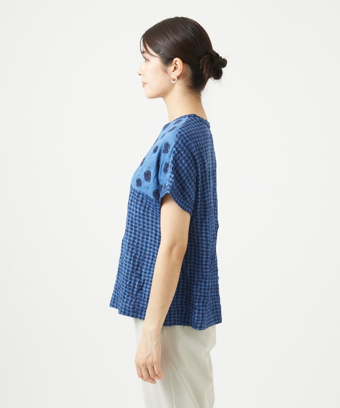 セール5%OFF】[洗える・日本製]麻混ドットワッシャージャガード
