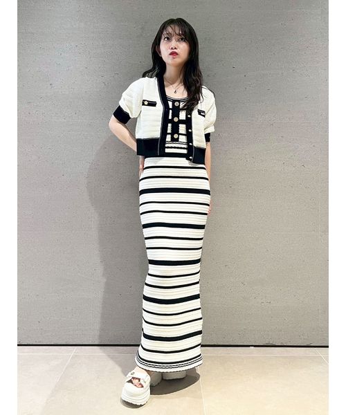 LILY BROWN×MARY QUANT デイジーボタンノースリーブニット LILY BROWN×MARY QUANT】デイジーボタンノースリーブニット