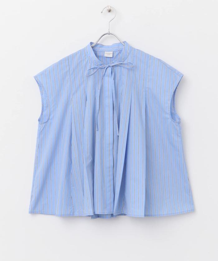 25SS　アーバンリサーチドアーズ　 ストライプリボンフレアブラウス ストライプリボンフレアブラウス（シャツ/ブラウス）｜URBAN