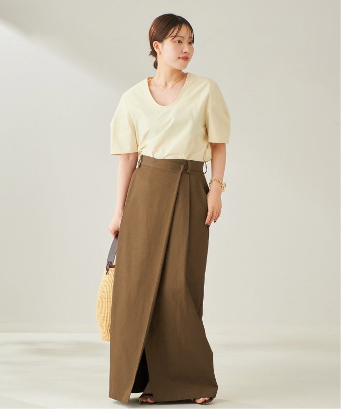Plage R’IAM タックドスカート　ブラウン　38 セール 30%OFF】R'IAM タックドスカート(508277506