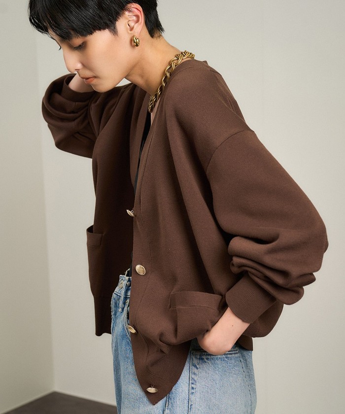 hiro50　STUMBLY ペイントメタルボタンカーディガン　タグ付き黒 Painted Metal Button Cardigan | STUMBLY（スタンブリー