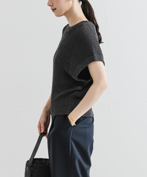 【アーバンリサーチ】ペーパーヤーンフレンチスリーブニット URBAN RESEARCH ベスト ジレ ペーパーヤーンフレンチスリーブ
