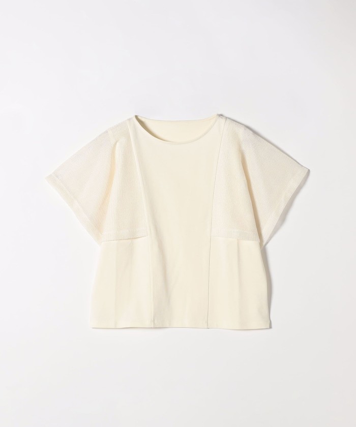 SHIPS any:〈手洗い可能〉メッシュ シアー ハンカチ スリーブ ドッキング TEE SHIPS｜SHIPS any:<手洗い可能>メッシュ シアー ハンカチ