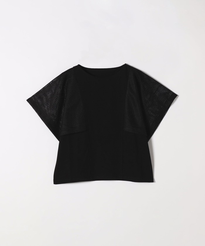 SHIPS any:〈手洗い可能〉メッシュ シアー ハンカチ スリーブ ドッキング TEE SHIPS｜SHIPS any:<手洗い可能>メッシュ シアー ハンカチ