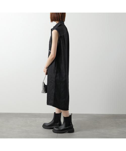 MM6 Maison Margiela フリルノースリーブワンピース 美品 MM6 メゾンマルジェラ ノースリーブ ワンピース プリーツ S