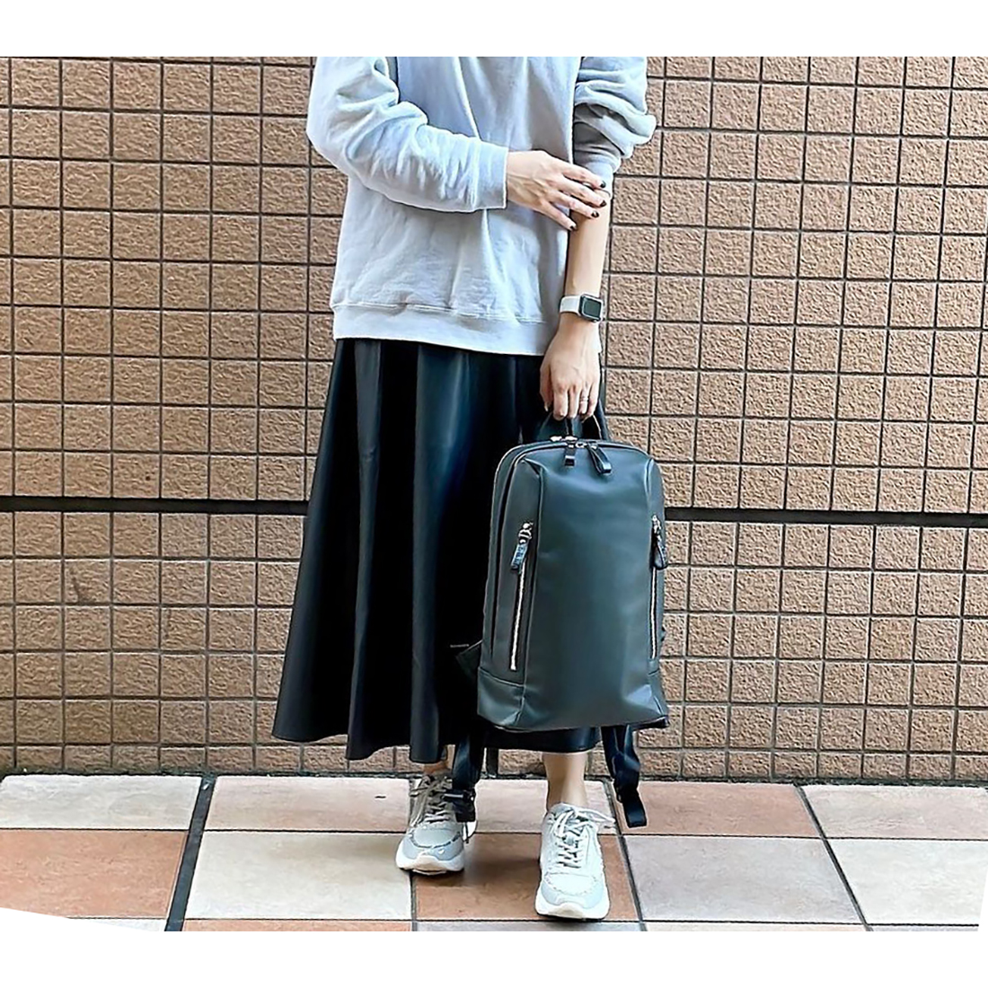 +diana 黒 シリコンリュック プラスダイアナ +diana 撥水シリコーンレザー機能派リュック