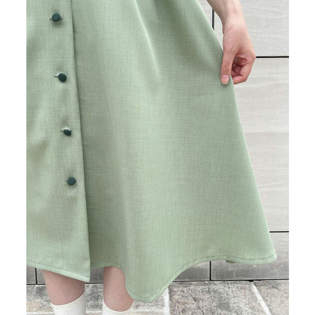 スカーフタイ付きバイカラーワンピース　【1枚で快適】夏服　Fi.n.t セール】スカーフタイ付きバイカラーワンピース 【1枚で快適