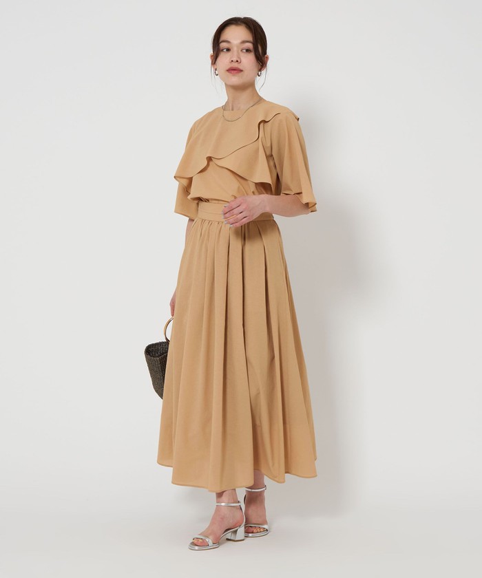 Breeze Cool ケープ ブラウス ―マシンウォッシャブル ベージュ M UNITED ARROWS green label relaxing Breeze Cool ケープ
