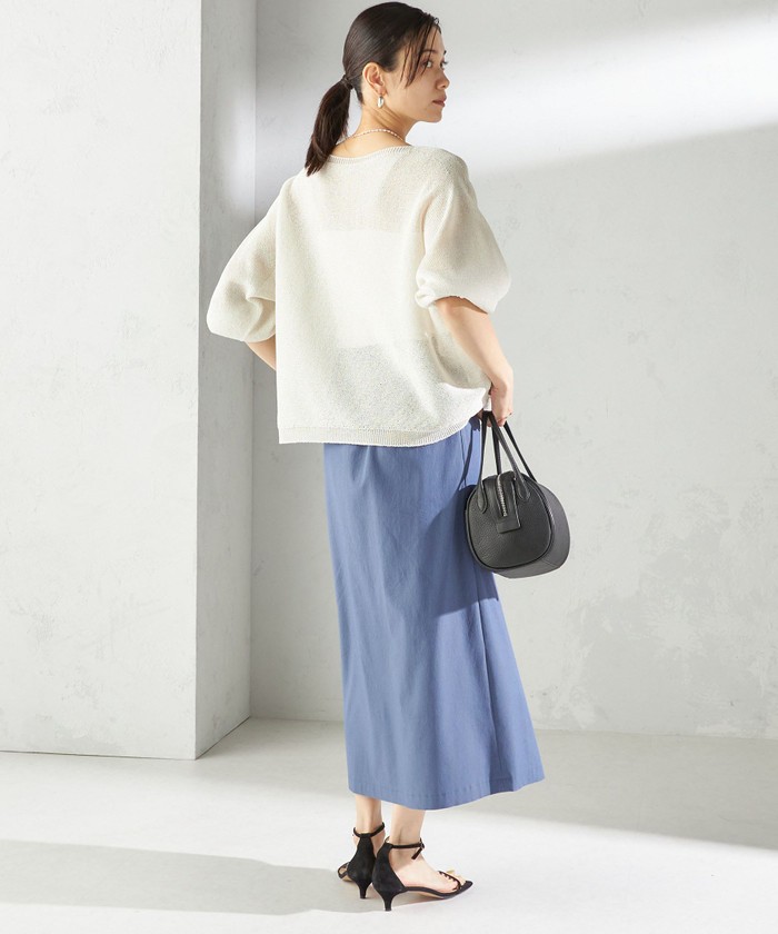 【シップス　ウィメン】〈手洗い可能〉ペーパー パフ スリーブ 半袖 ニット 手洗い可能〉ペーパー パフ スリーブ 半袖 ニット(508284715