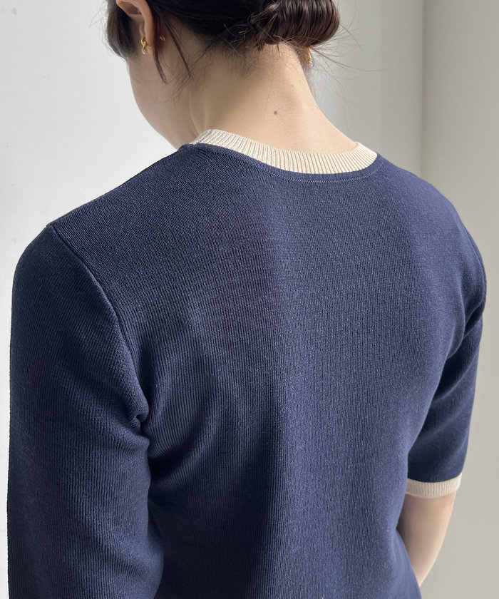 セール 60%OFF】【DouDou】5分袖配色ニット(508284797) | パル
