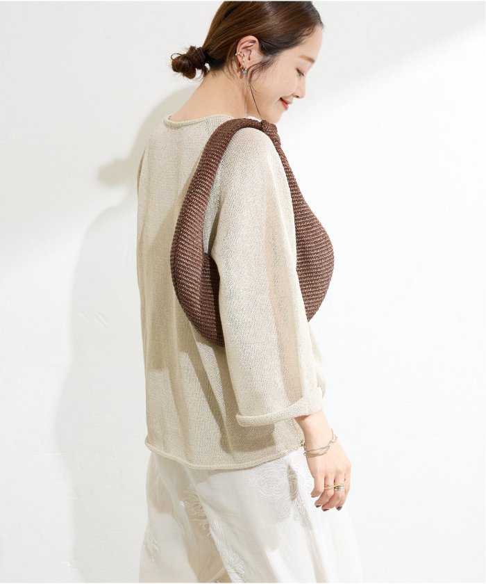 JOURNAL STANDARD ペーパーヤーンサマーニットプルオーバー 美品 セール】《追加》ペーパーヤーンサマーニットプルオーバー