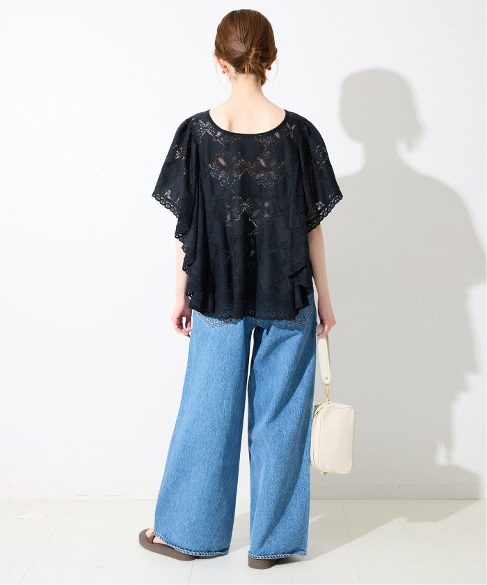 SLOBE IENA　スローブイエナ　レースフリルVネックブラウス　ほぼ未使用 レースフリルVネックブラウス（シャツ／ブラウス）｜SLOBE IENA