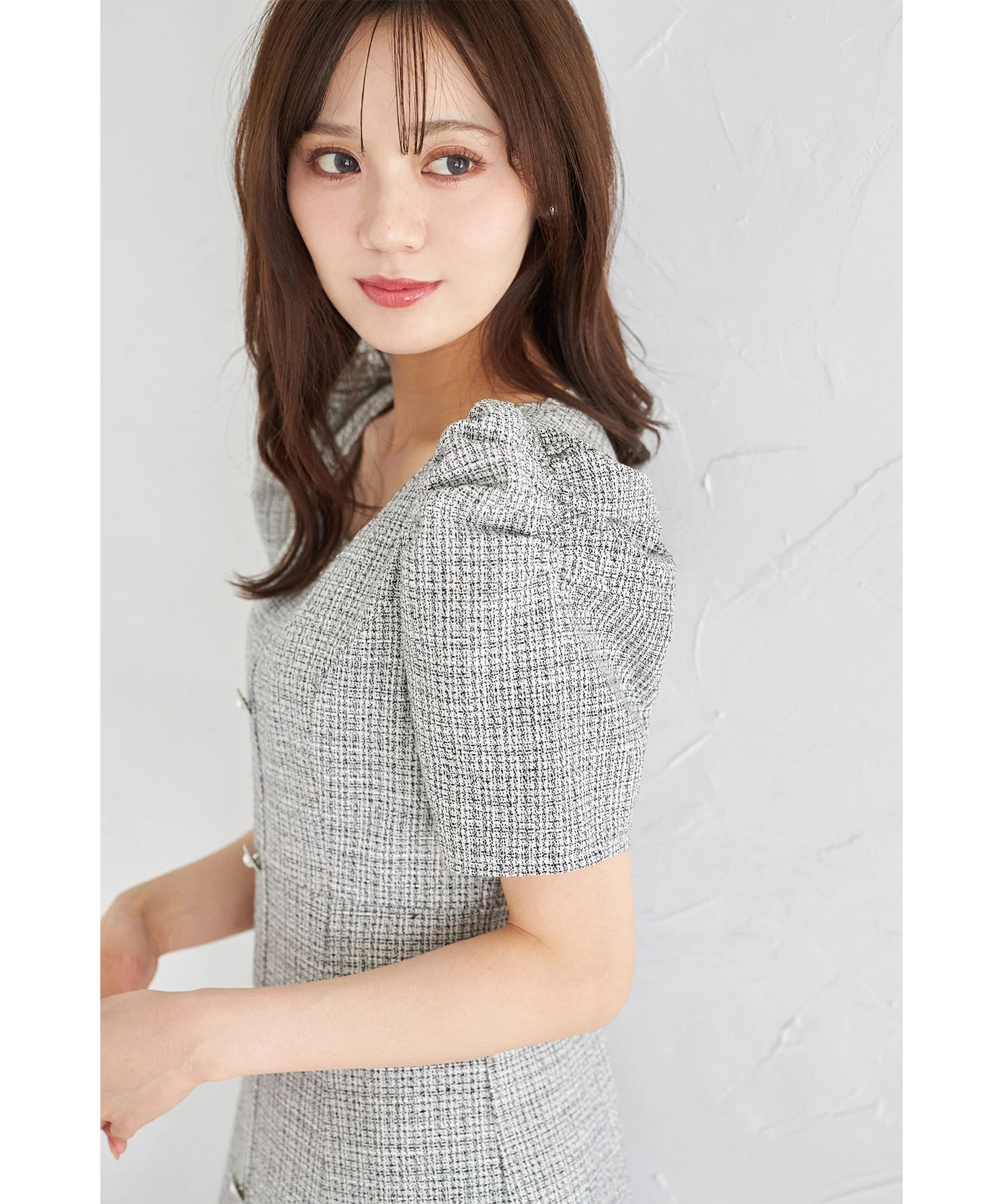 女の子向けプレゼント集結 トッコクローゼット tocco closet パール飾り釦付きパワー ワンピース