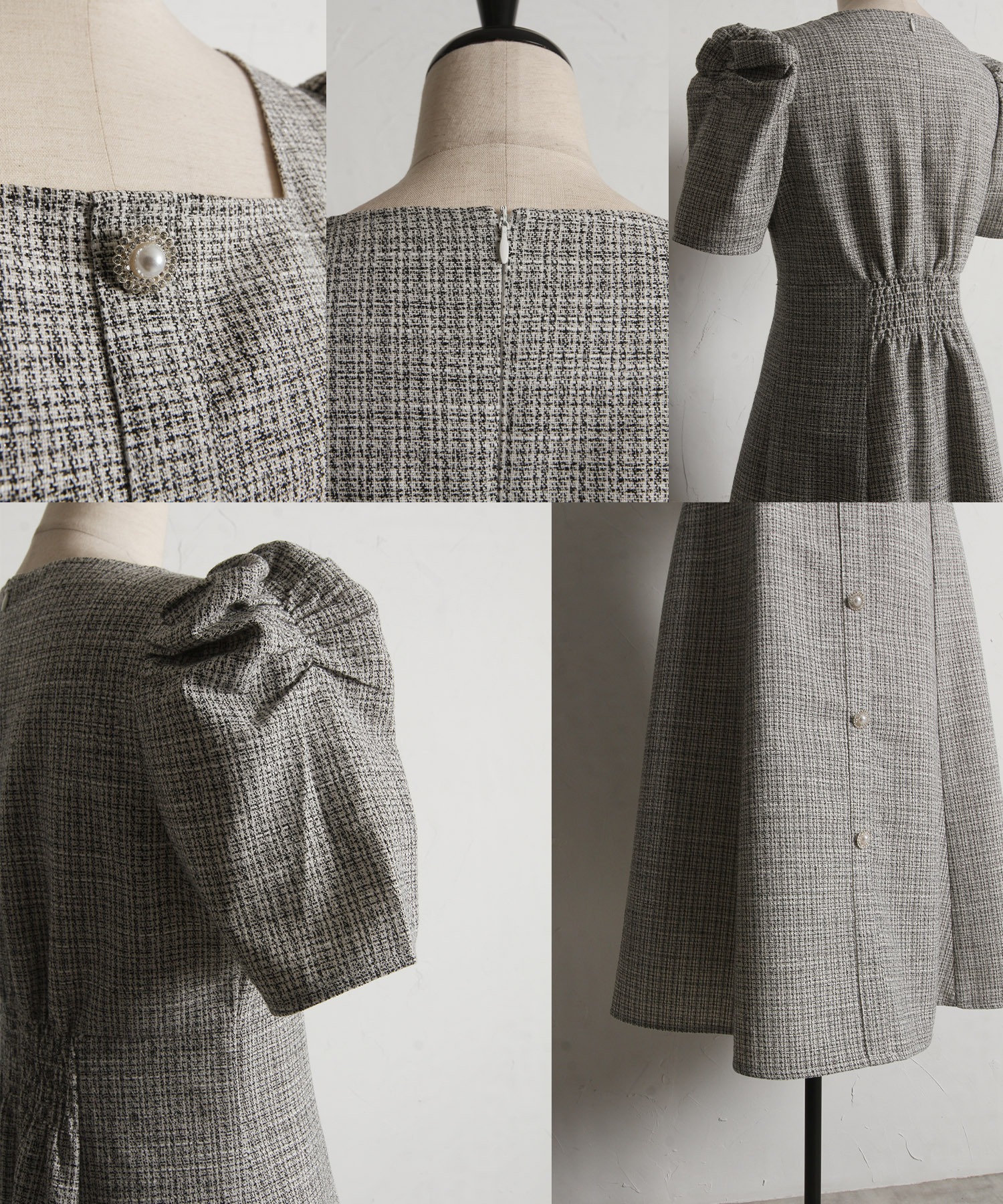 トッコクローゼット tocco closet パール飾り釦付きパワー