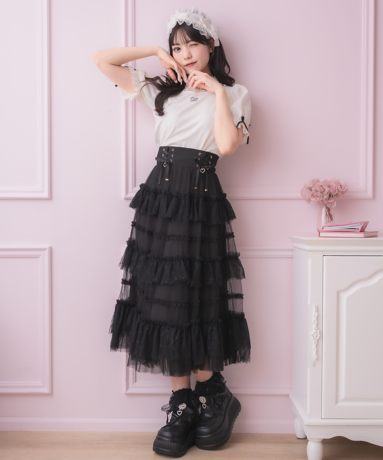 ロジータ ROJITA バックルチョーカーハートカットトップス