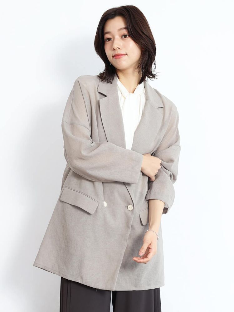 テーラードジャケット　【FENNEL】新品 セール】フェンネル FENNEL リネンライクテーラーカラービッグ