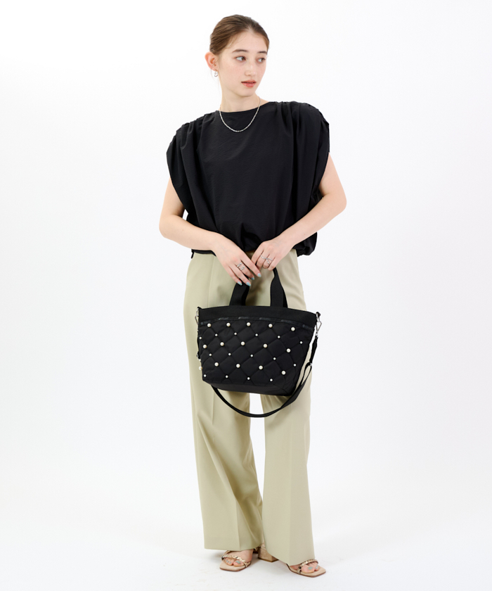 BUCKET TOTE W PEARLS2ミッドナイトパール(508260191