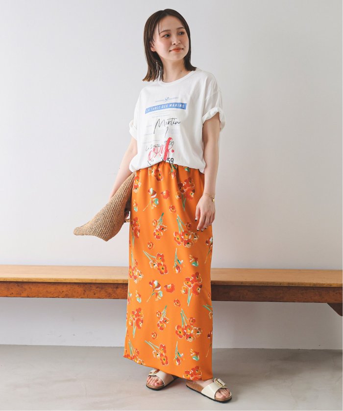 SLOBE IENA」 プリーツスカート 38 オレンジ レディース