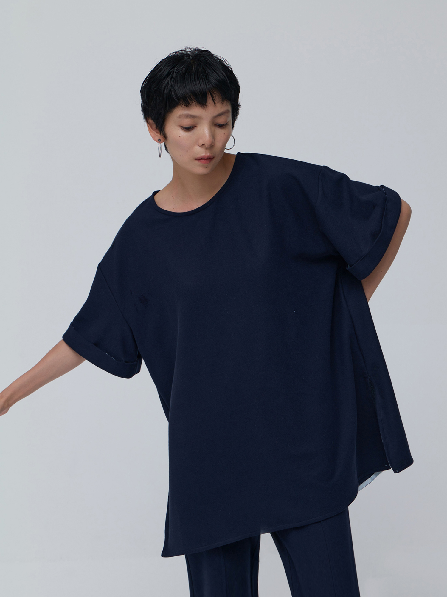 ブラウンアンドストリート Brown&Street 【Daily Luxe】オーバーサイズトップス （ネイビー） ブラウンアンドストリート Brown&Street 【Daily Luxe】オーバー