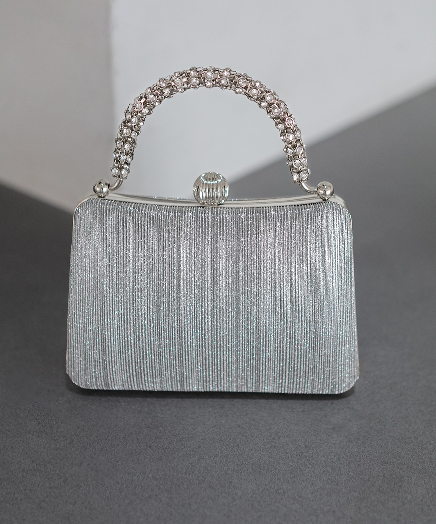 レジャ Leja 2WAYシルバービジューハンドルグリッターバッグ結婚
