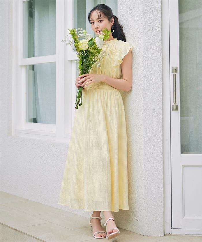 セール 30%OFF】サッカーチェックシャーリングワンピース