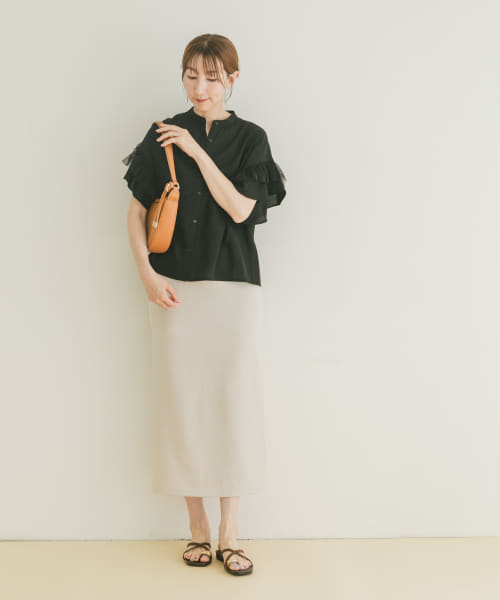 URBAN RESEARCH ITEMS / アーバンリサーチ アイテムズ チュールドッキングフリルブラウス URBAN RESEARCH ITEMS｜チュールドッキングフリルブラウス