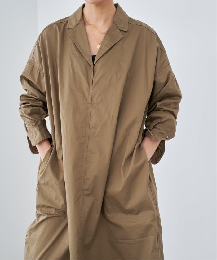 IENA ハイカウントツイルシャツワンピース　ブラック イエナ IENA 《WEB限定/追加予約》ハイカウントツイルシャツ