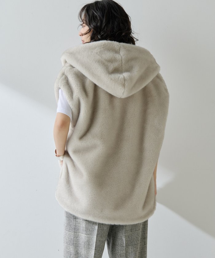 ❣️新品タグ付き❣️フェイクミンクファー フーデッドブルゾン