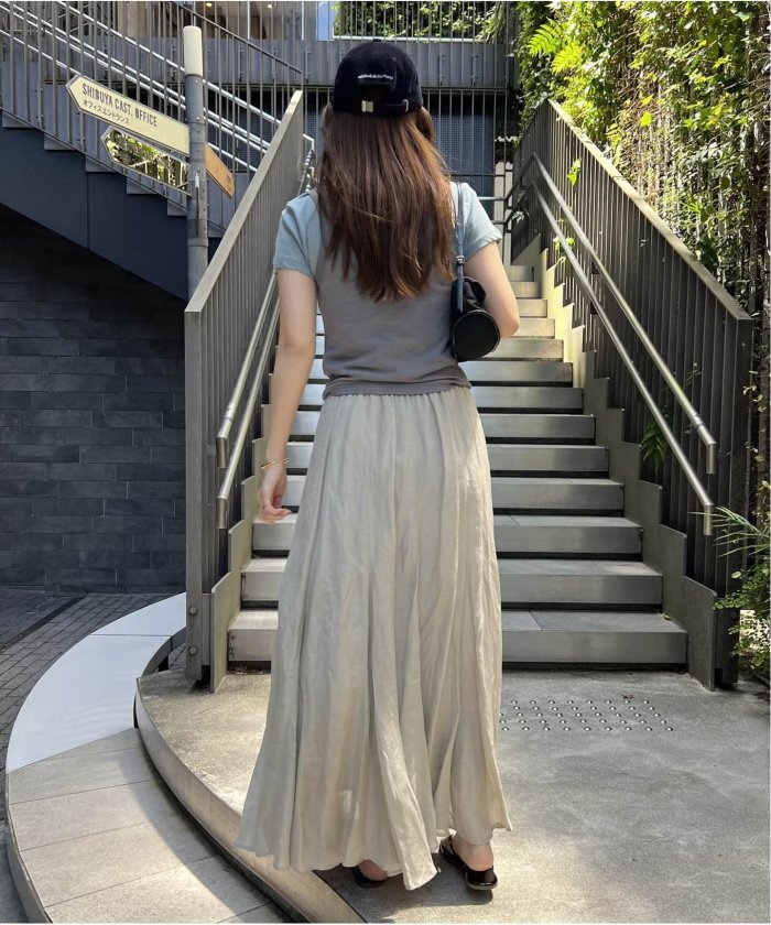 JOURNAL STANDARD シアーレーヨンリネンスカート シアーレーヨンリネンスカート（ロング・マキシ丈スカート
