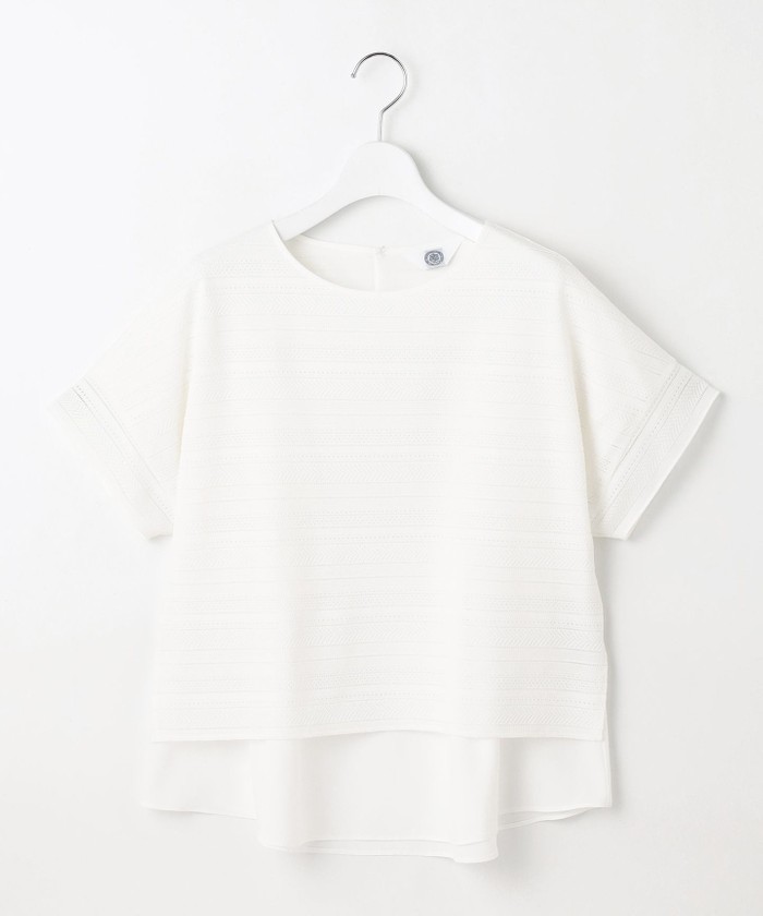 tシャツ 「WEB限定カラーあり・洗える」レースドッキング カットソー レディース WEB限定カラーあり・洗える】レースドッキング カットソー / J