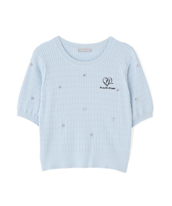 ニット セーター ミニケーブルハート刺繍ニット レディース JILL by JILL STUART｜ミニケーブルハート刺繍ニット | Rakuten