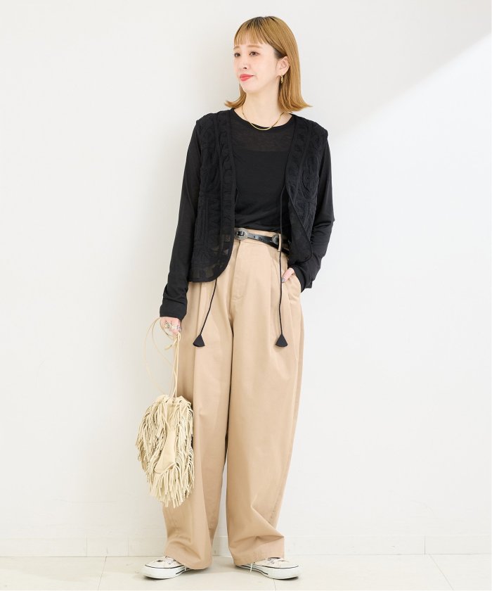 js luxe コットンアゼタートルネックベスト　ブラック　ベスト journal standard luxe COTTONアゼタートルネックベスト - トップス