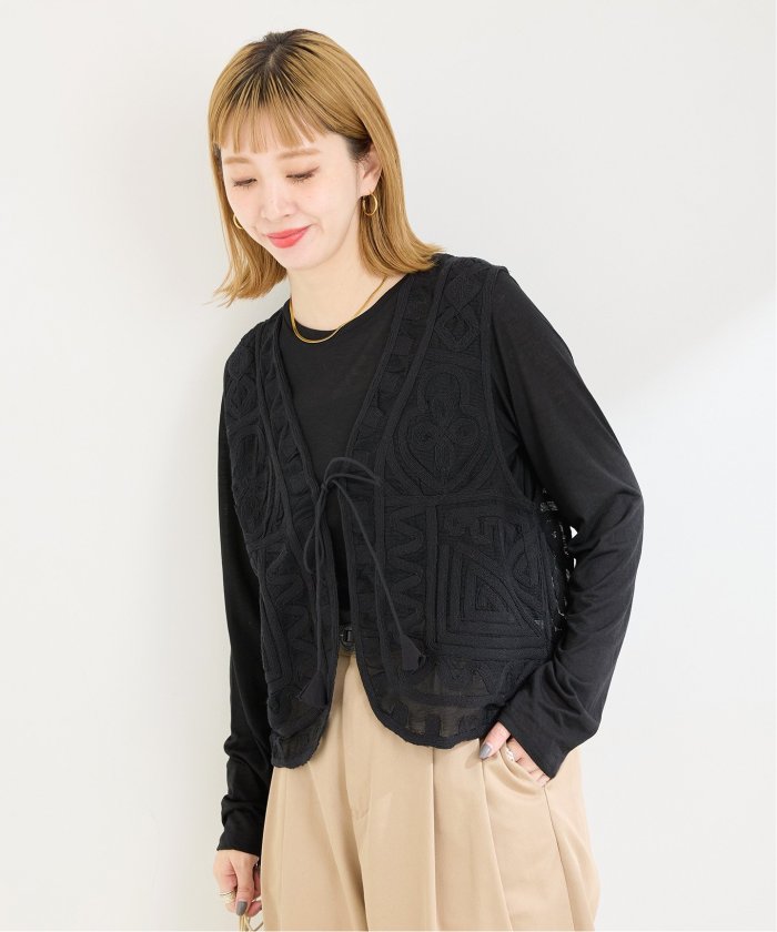 B.C STOCK　　ベーセーストック　今季大人気！　メッシュ刺繍ベスト B.C STOCK ベーセーストック 今季大人気！ メッシュ刺繍ベスト