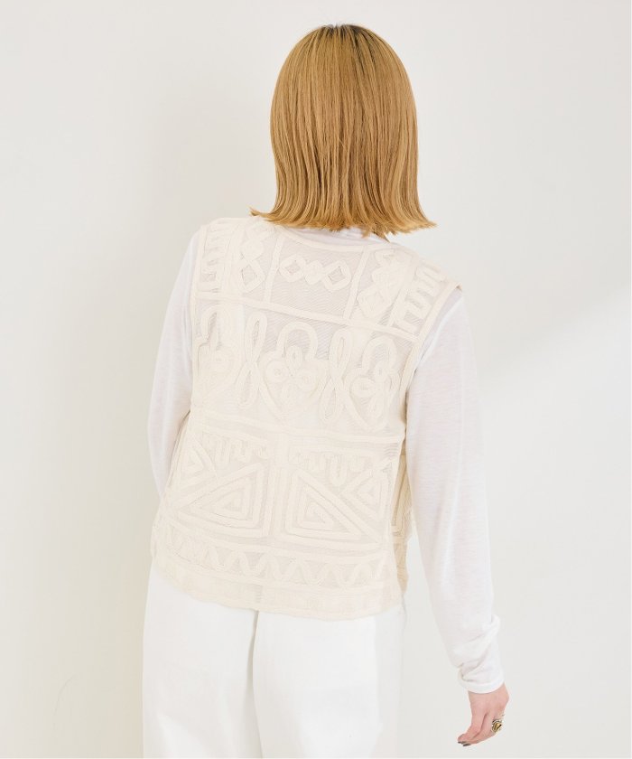 追加4予約》【WEB限定】手洗い可 / メッシュ刺繍ベスト