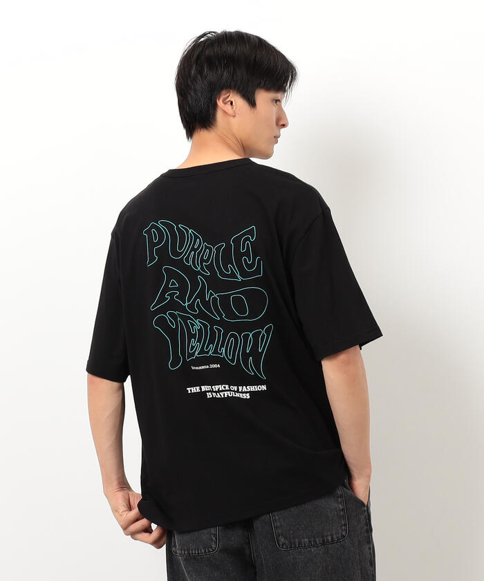 バック＆胸刺繍ウェーブロゴ半袖Tシャツ(508287285) | パープル