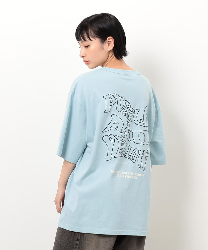 バック＆胸刺繍ウェーブロゴ半袖Tシャツ(508287285) | パープル