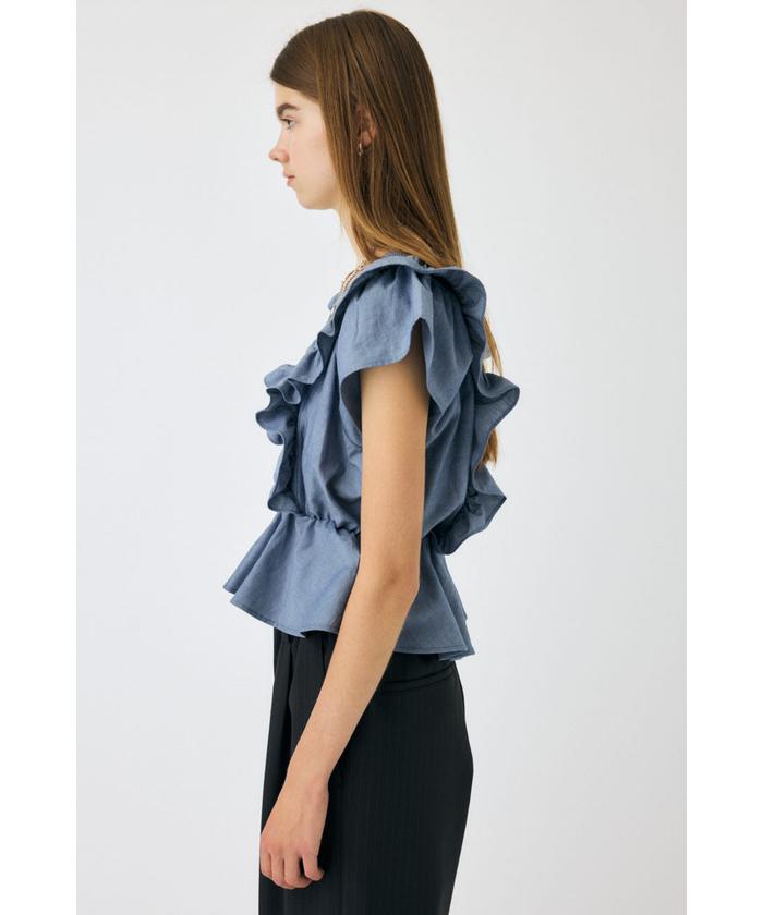 SHIRRING RUFFLE PEPLUM トップス BLU(508328039) | マウジー