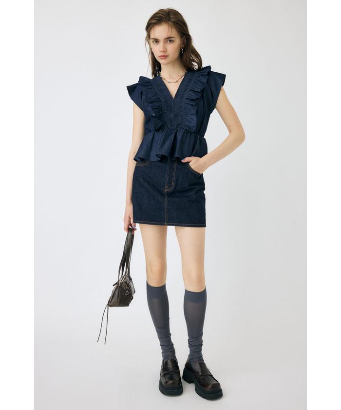 MOUSSY SHIRRING RUFFLE PEPLUM トップス MOUSSY | SHIRRING RUFFLE PEPLUM トップス (その他トップス