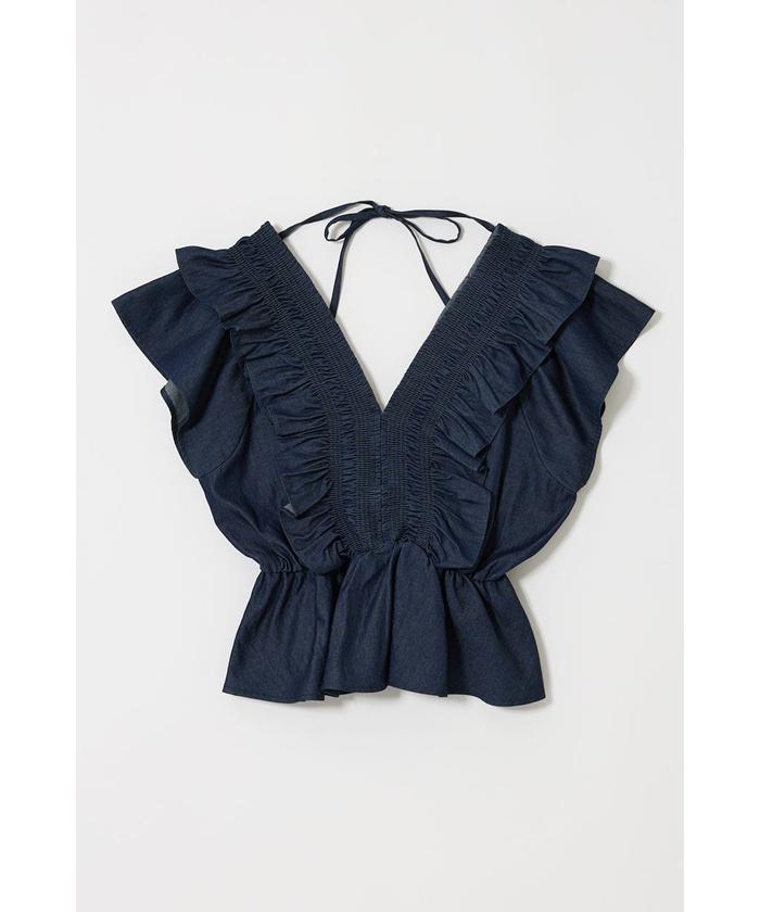 新品未使用【MOUSSY】SHIRRING RUFFLE PEPLUM トップス MOUSSY | SHIRRING RUFFLE PEPLUM トップス (その他トップス