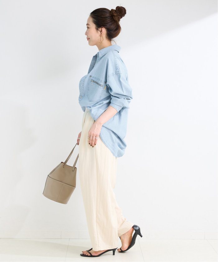 ブラウス シャツ ウォッシャブル / DU JOUR/デュ ジュール JEAN ZIP POCKET SHIRT レディース ウォッシャブル / DU JOUR/デュ ジュール JEAN ZIP POCKET SHIRT
