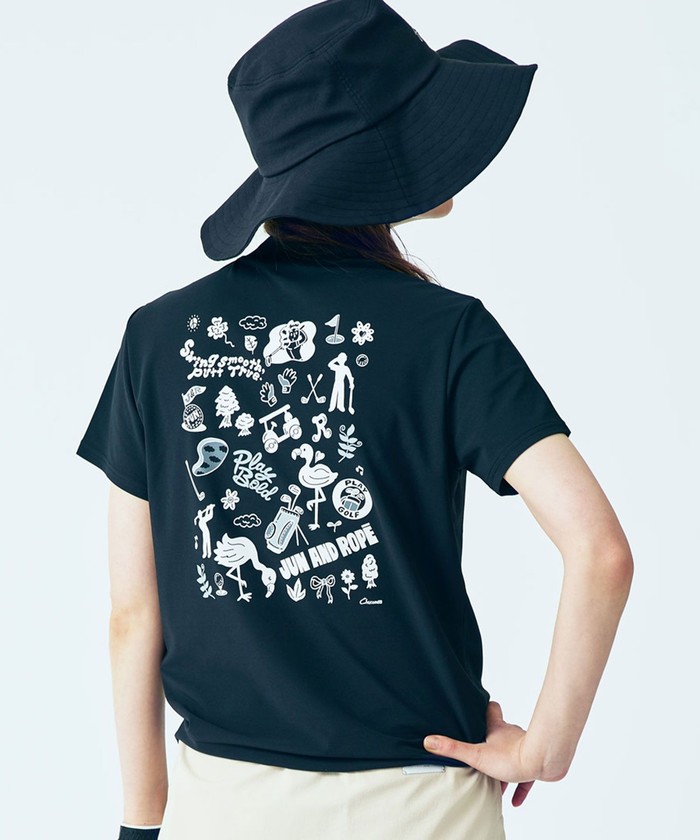 JUN&ROPE'｜フラミンゴ柄半袖モックプルオーバー | Rakuten