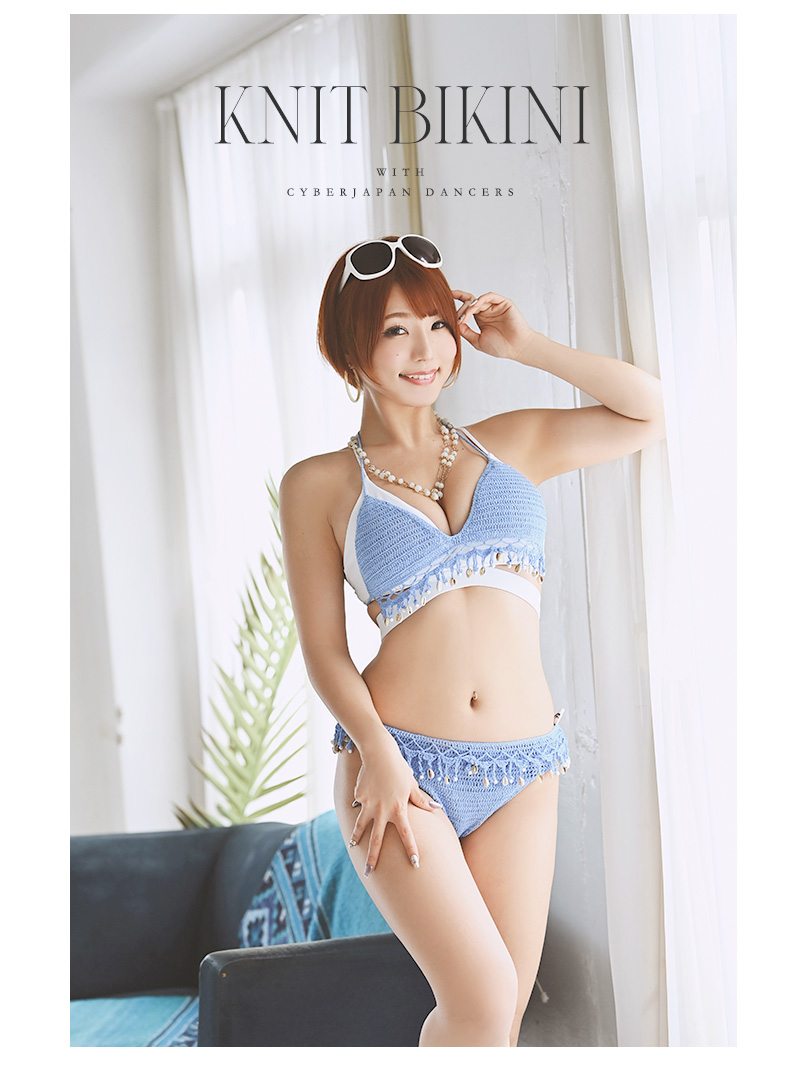 水着 三角ビキニ ホルターネック 韓国 シェルモチーフ ビスチェ