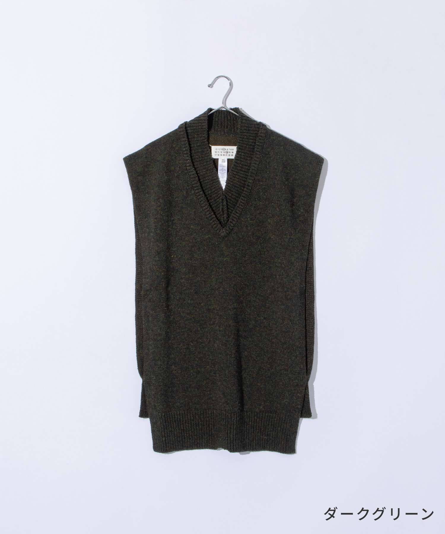 【美品】  Maison Margiela / メゾンマルジェラ | 2022AW | ウールリネンタバード Vネックベスト | S | グレー | レディース メゾン マルジェラ MAISON MARGIELA ウールリネンタバード