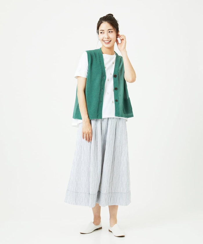 セール 30%OFF】[洗える]ペーパーヤーンニットジレ(508334606